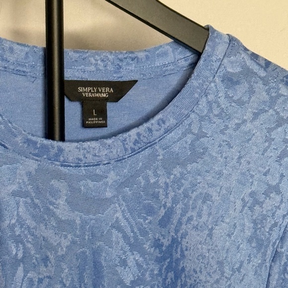 Simply Vera Vera Wang Blue Long Sleeve Top - Picture 3 of 4